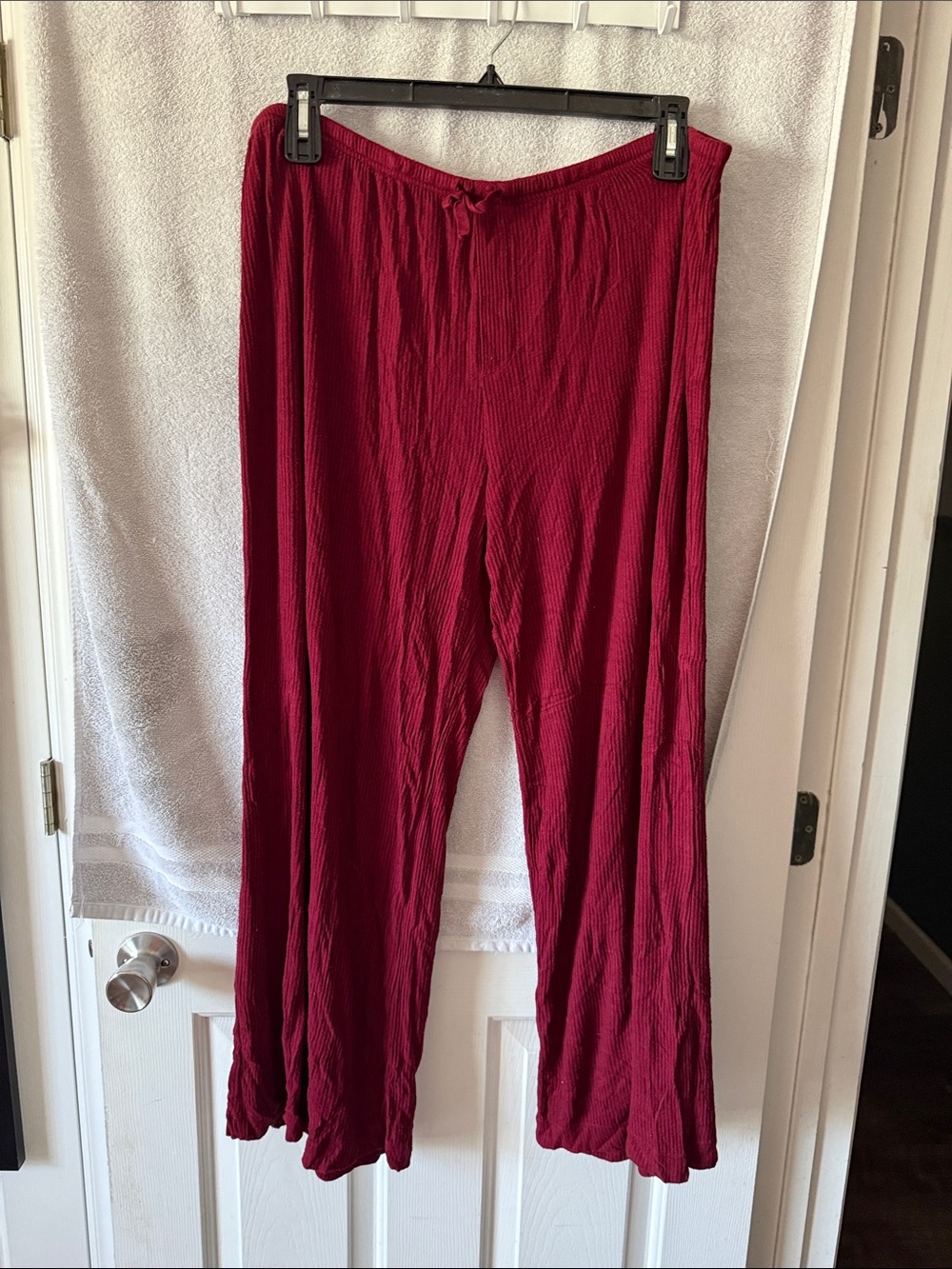Auden Wine Red Wide-Leg Lounge Pants